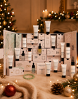 Gemology adventskalender 2026 med produktene i skuffene