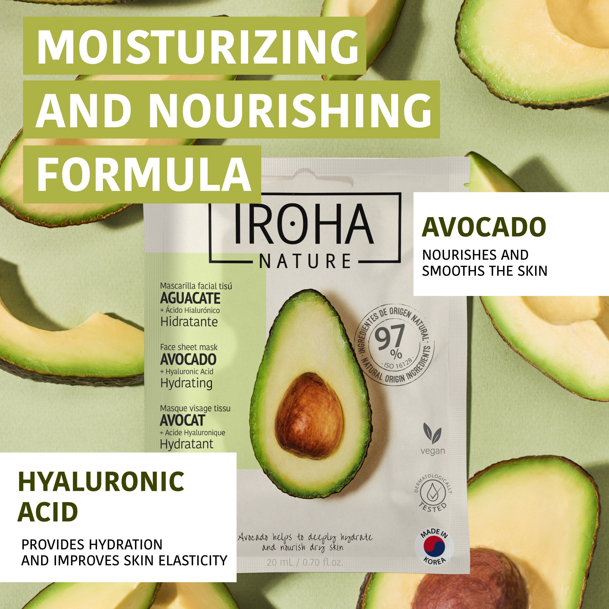Hydrating Face Sheet Mask with Avocado