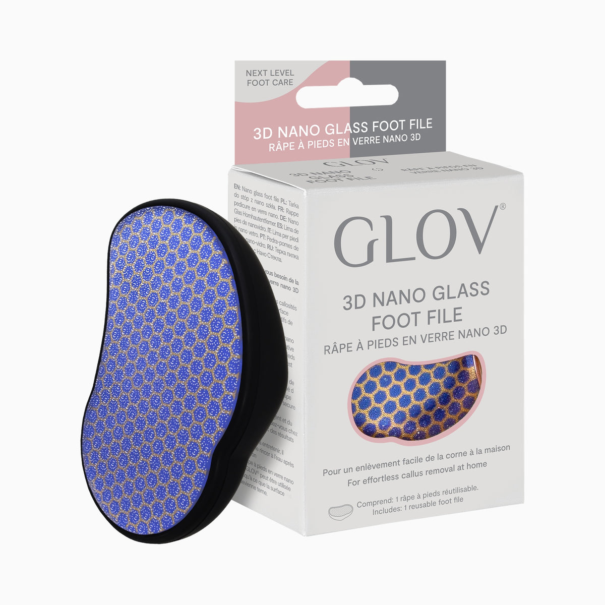 3D Nano Glass Foot File - Glassfotfil - Sort