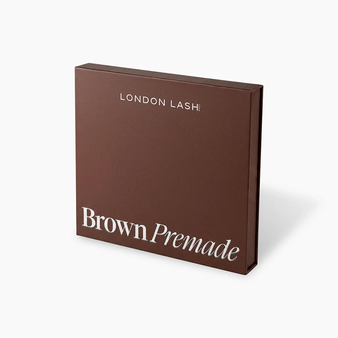 Brown Narrow Premade Fans - Mixede lengder