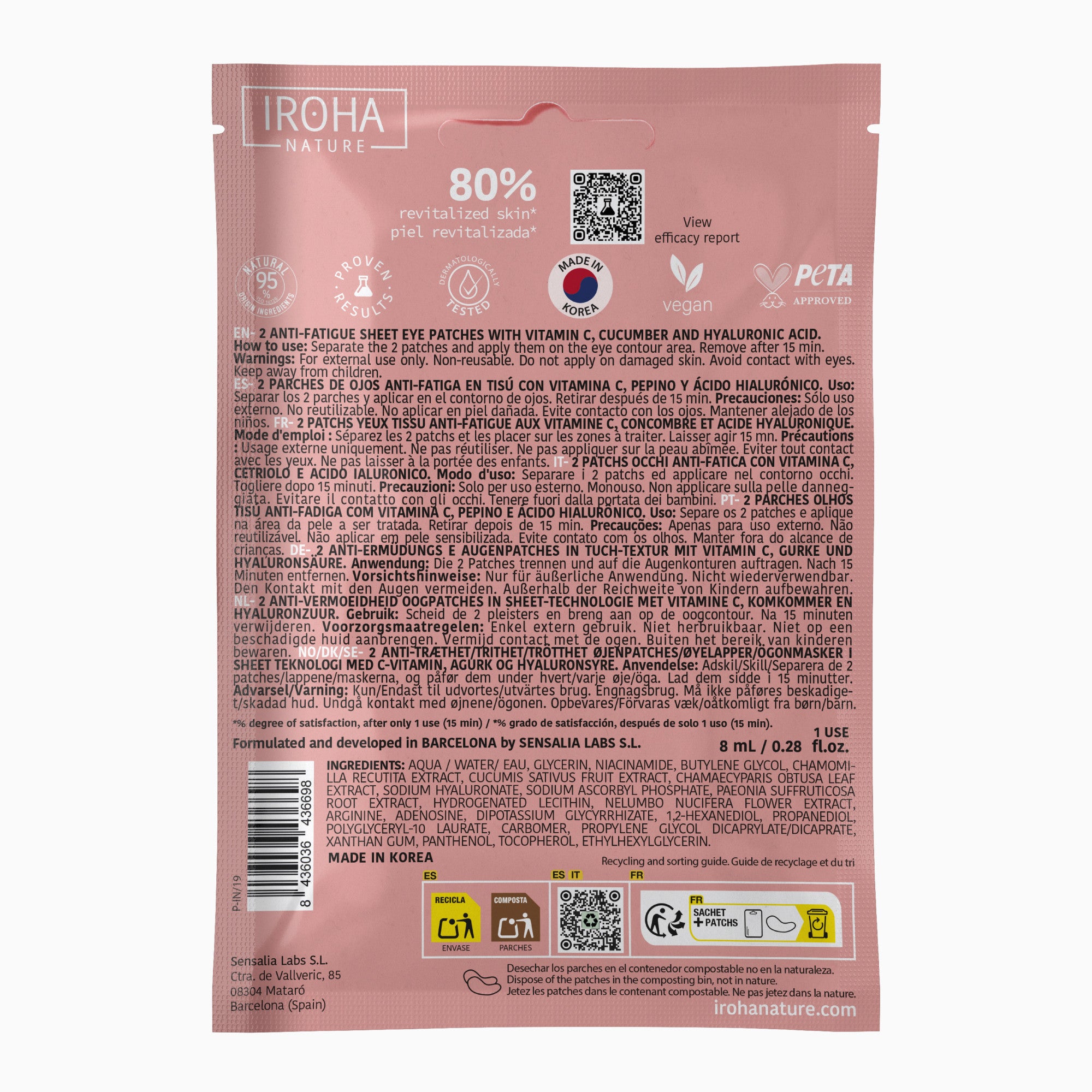 Anti-fatigue and Illuminating Eye Contour Patches with Vitamin C