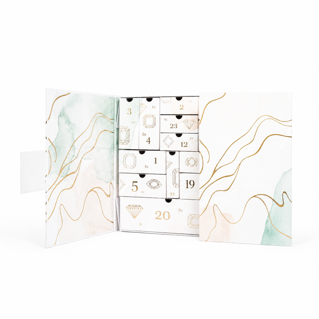 Gemology adventskalender 2026, halvåpen