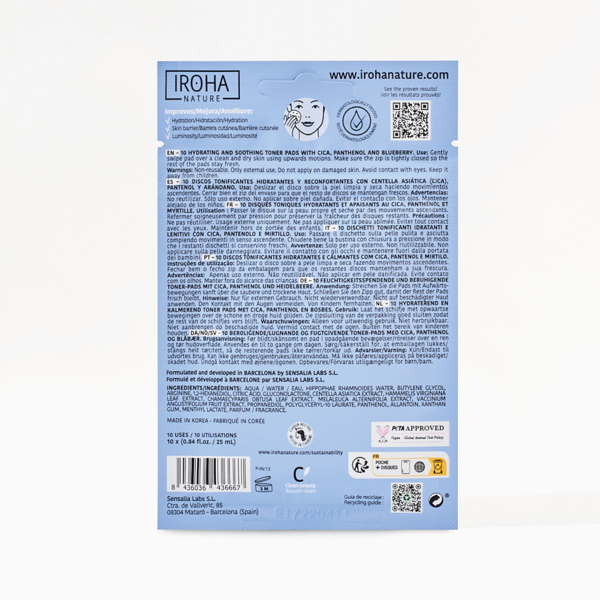 Hydrating and Soothing Toner Pads with Blueberries