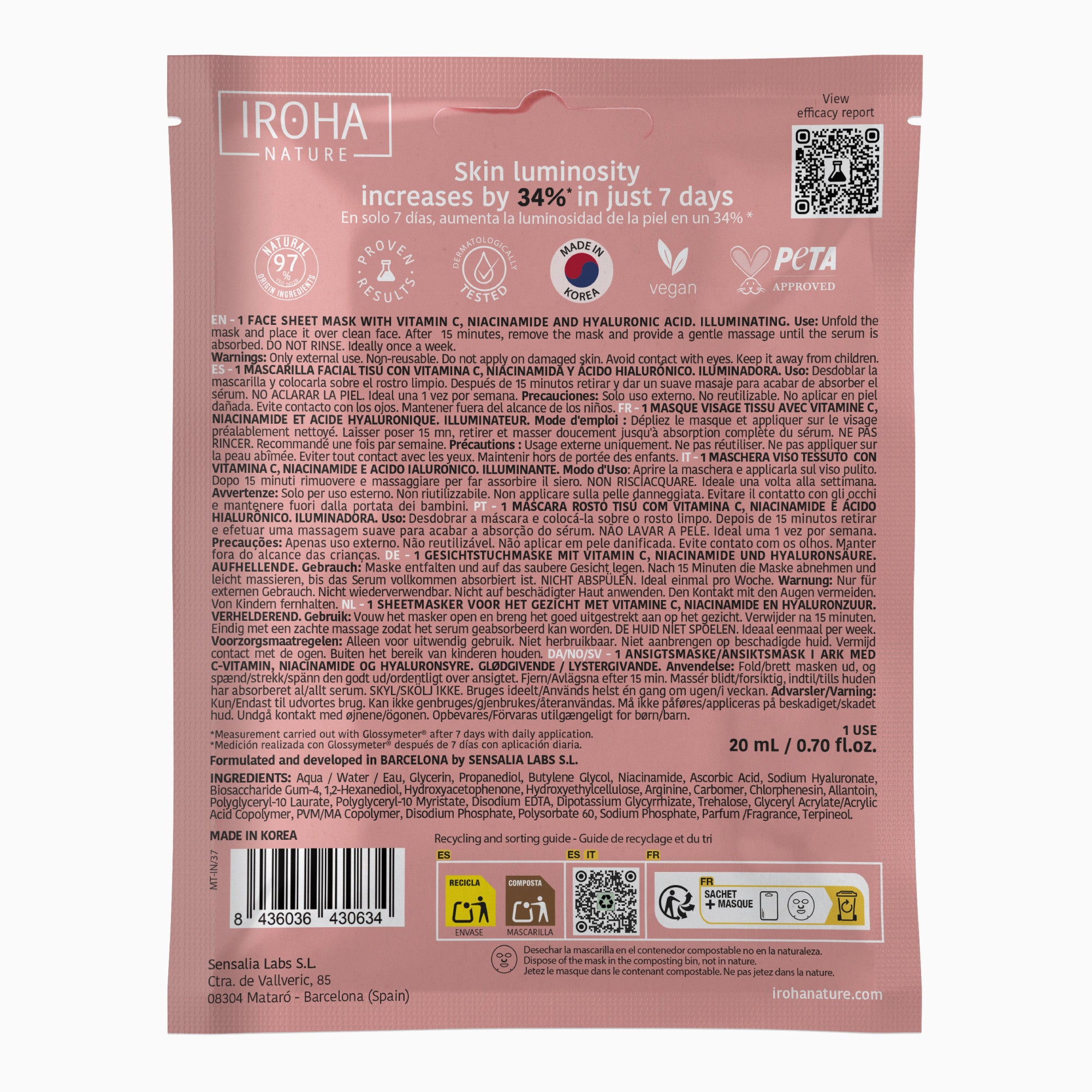 Illuminating Face Sheet Mask with Vitamin C