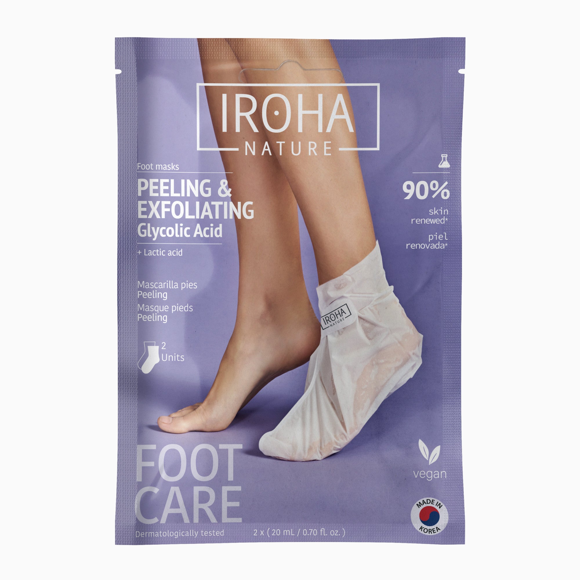 Peeling and Exfoliating Foot Mask with Glycolic Acid