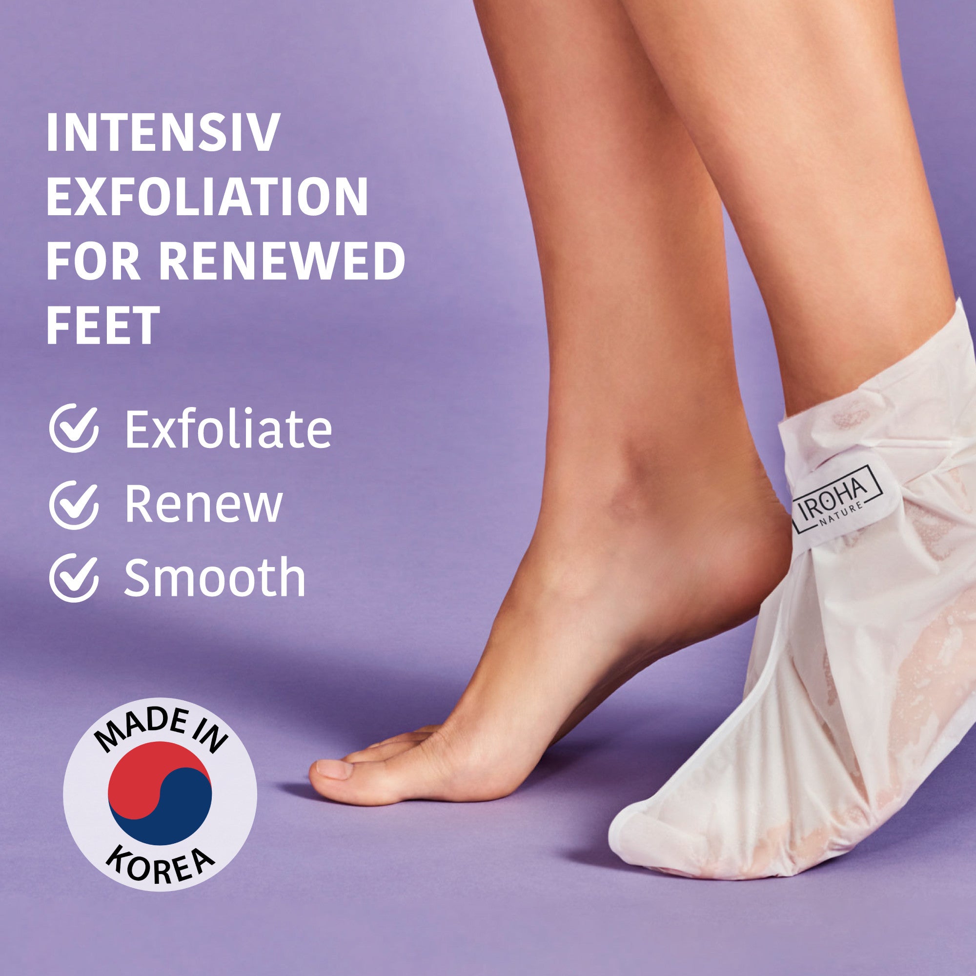 Peeling and Exfoliating Foot Mask with Glycolic Acid
