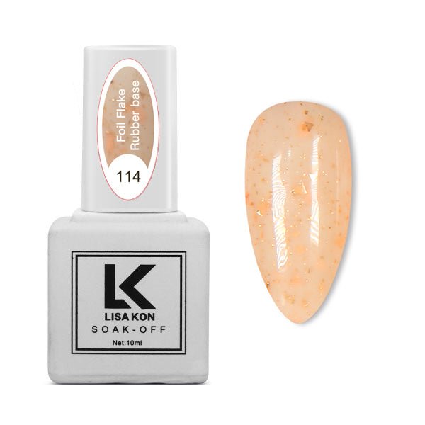 Foil Flake Rubber Base 114 - Milky Beige - Lash Look