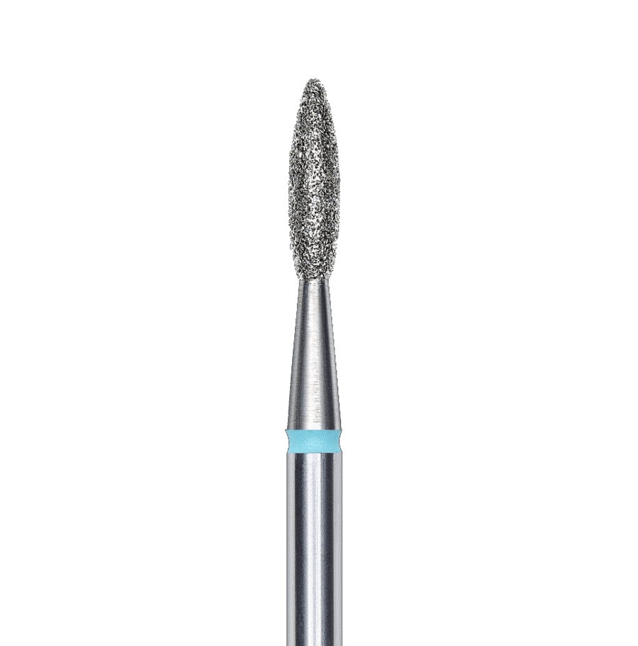 Staleks Diamond nail drill bit, "flame" , blue, head diameter 2,1 mm/ working part 8 mm - BYŪTI