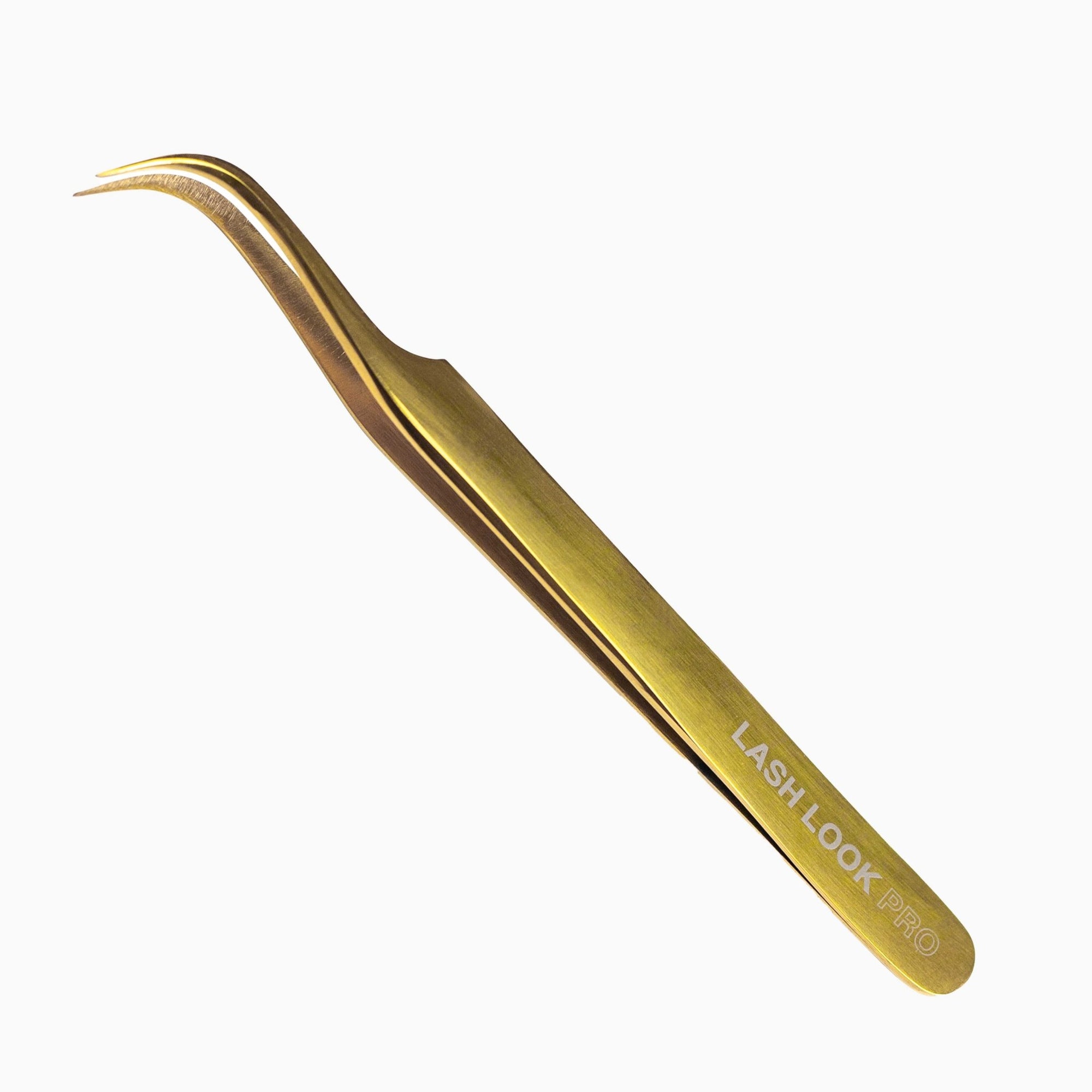 Sterkt kurvet pinsett gull - Lash Look